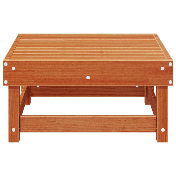Trädgårdsfotpall Massivt Furu Vaxbrun 61 X 60,5 X 30 Cm