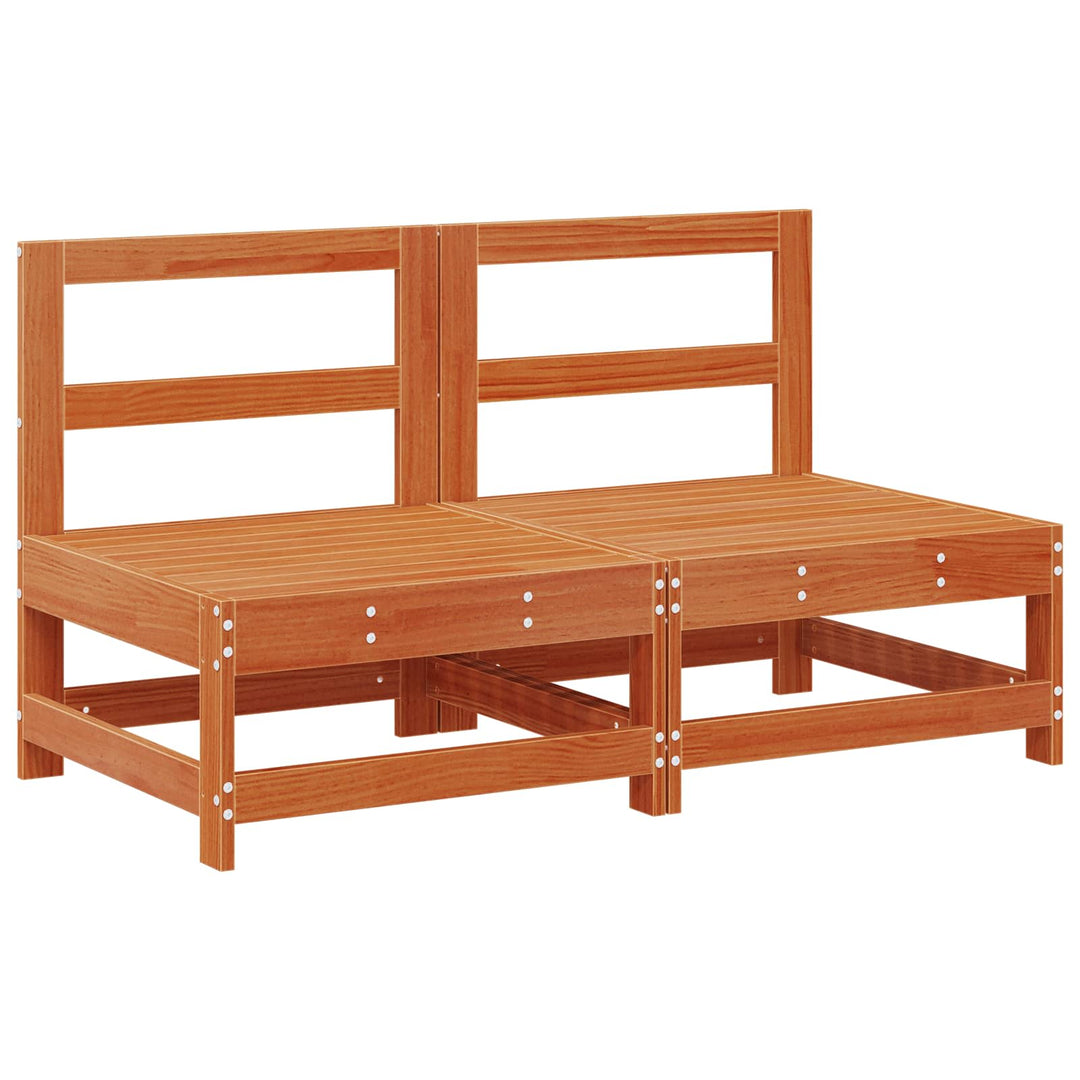 Trädgård Mittensoffa Massivt Furu Vaxbrun 124 X 62 X 70,5 Cm