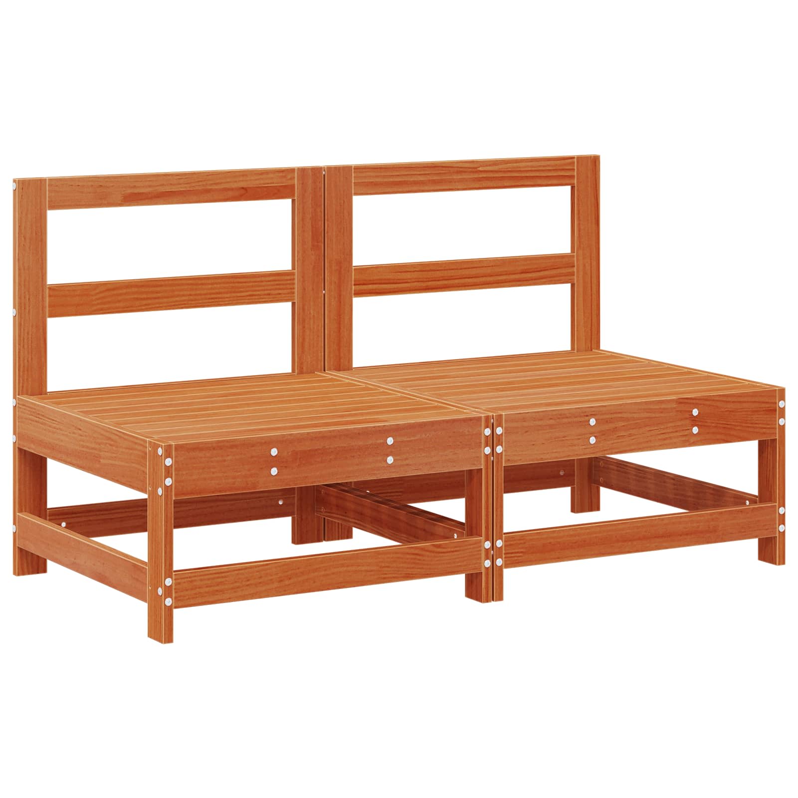 Trädgård Mittensoffa Massivt Furu Vaxbrun 124 X 62 X 70,5 Cm