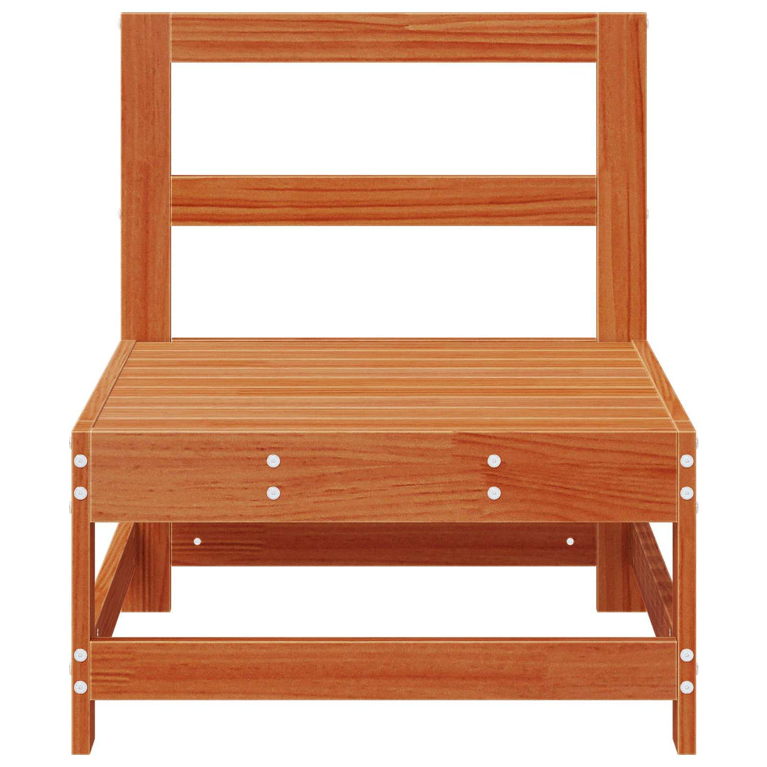 Trädgård Mittensoffa Massivt Furu Vaxbrun 124 X 62 X 70,5 Cm