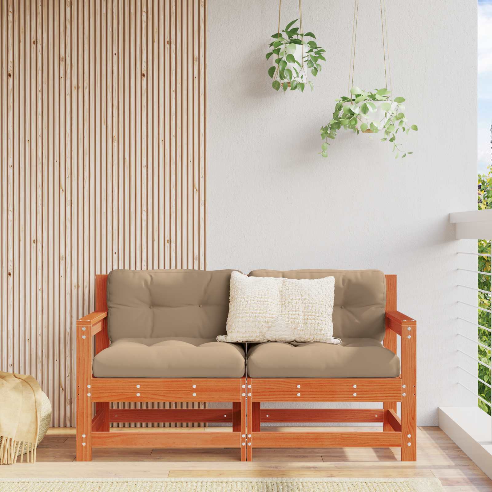Trädgårdshörnssoffa Massivt Furu Vaxbrun 132 X 62 X 70,5 Cm