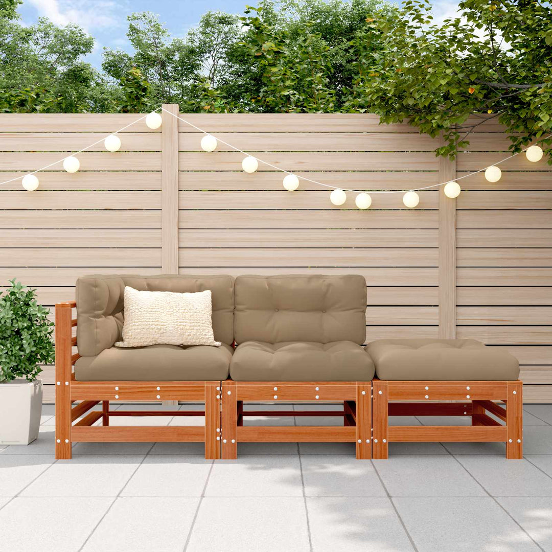 Sektionell Soffa Enheter 3 Stycke Vaxbrun Massivt Furu