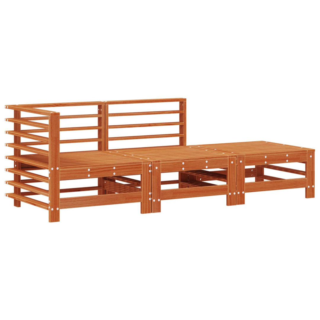 Sektionell Soffa Enheter 3 Stycke Vaxbrun Massivt Furu