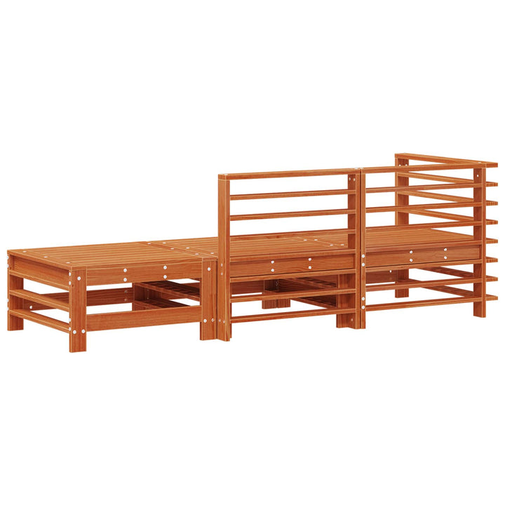 Sektionell Soffa Enheter 3 Stycke Vaxbrun Massivt Furu