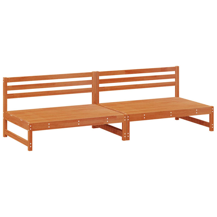 Trädgård Mittensoffa Massivt Furu Vaxbrun 240 X 84 X 70 Cm
