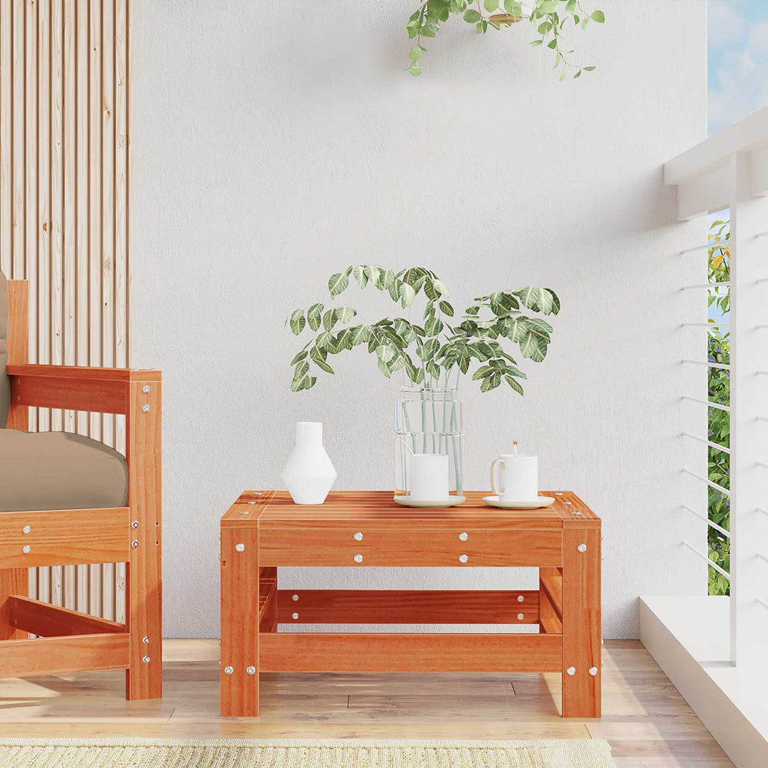 Trädgårdsfotpall Massivt Furu Vaxbrun Furu 57,5 X 57,5 X 30 Cm