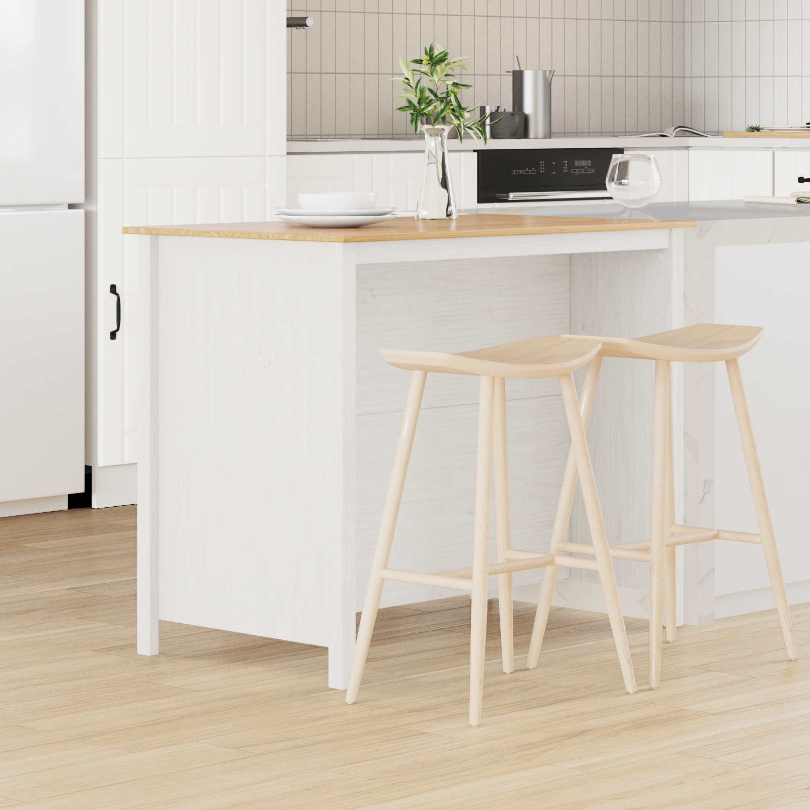 Kököar Hill Vit 112 X 66 X 90 Cm Massivt Furu