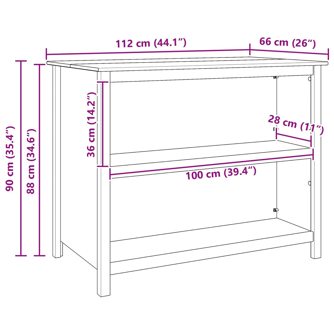 Kököar Hill Vit 112 X 66 X 90 Cm Massivt Furu