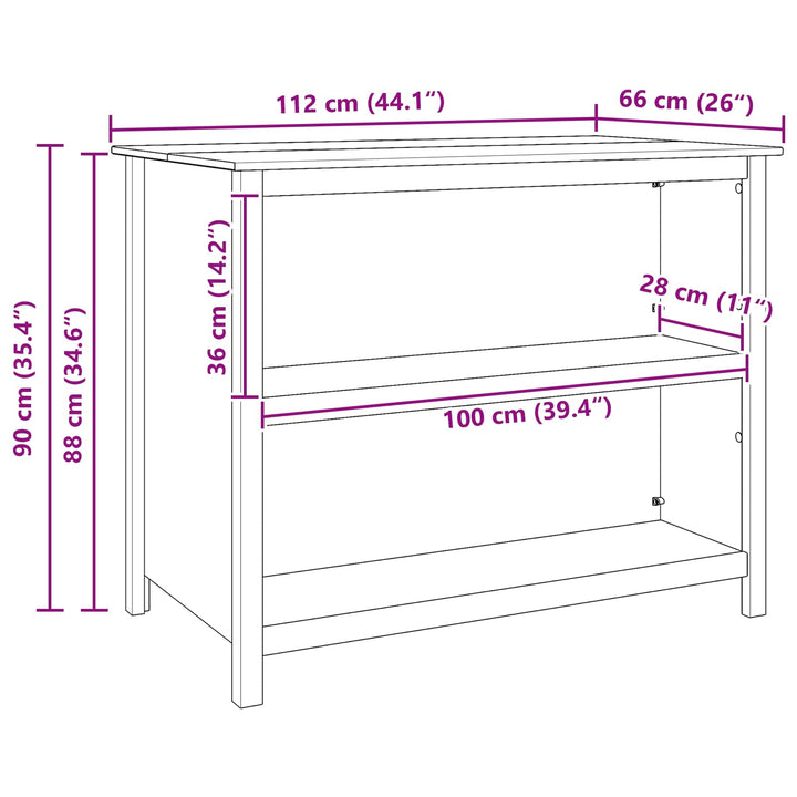 Kököar Hill Vit 112 X 66 X 90 Cm Massivt Furu