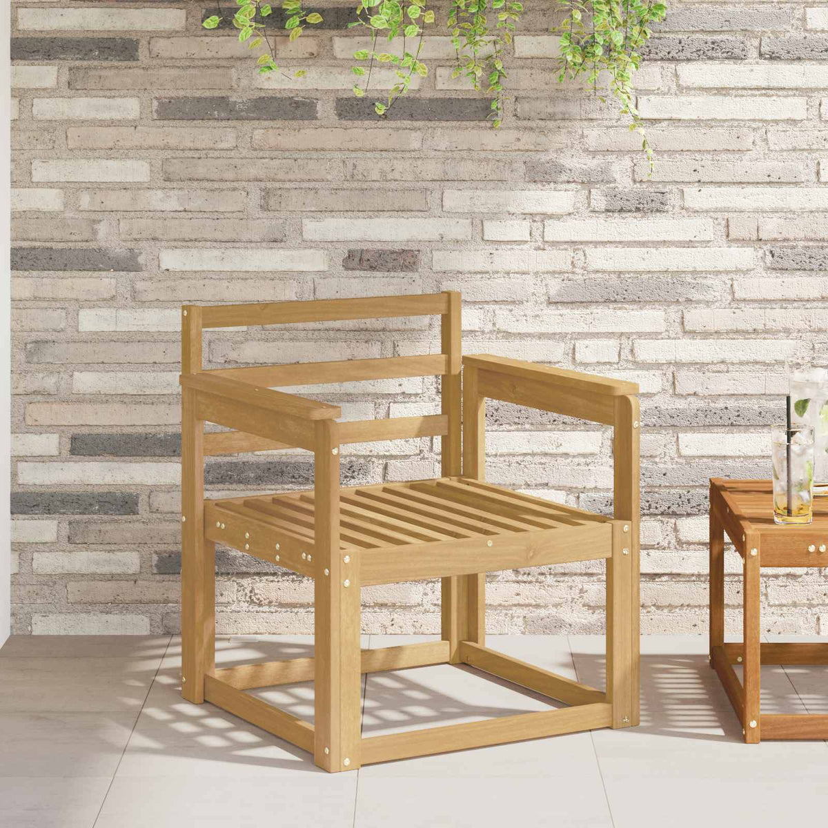 Armstödmodul 2 St Vit 59 X 6 X 61 Cm Massivt Akaciaträ