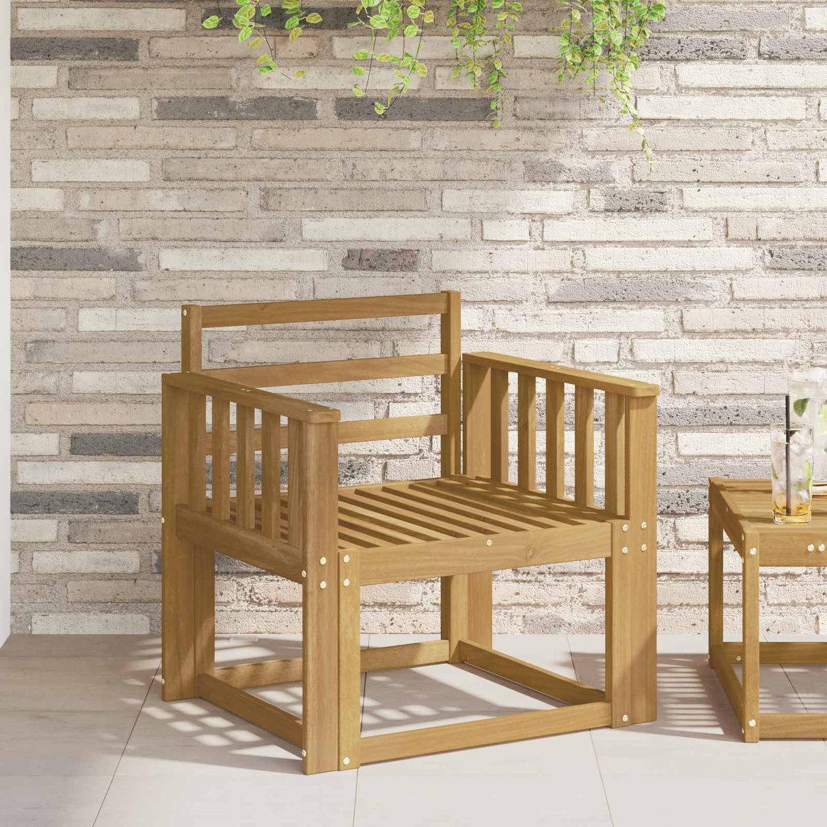 Armstödmodul 2 St Vit 60 X 6 X 61 Cm Massivt Akaciaträ