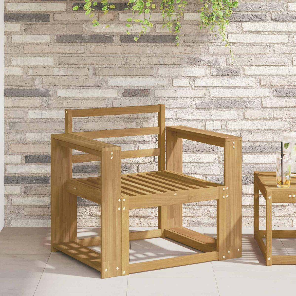 Armstödmodul 2 St Vit 58,5 X 10 X 61 Cm Massivt Akaciaträ