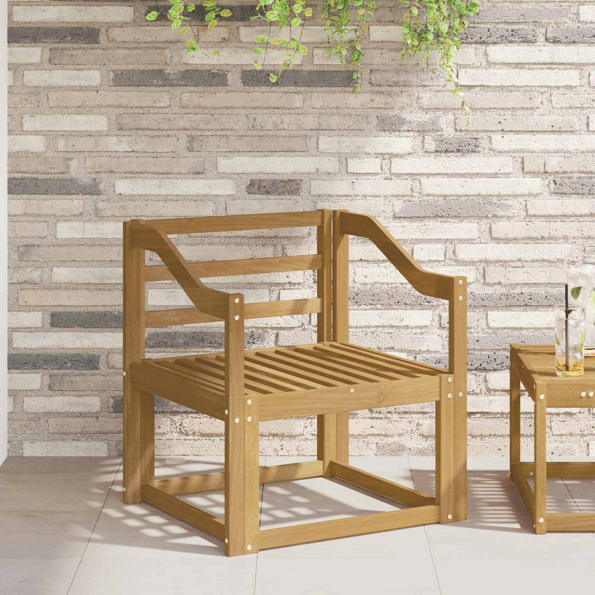 Armstöd Moduler 2 St Vit 59 X 4 X 73 Cm Massivt Akaciaträ