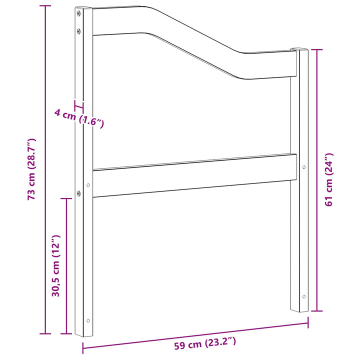 Armstöd Moduler 2 St Vit 59 X 4 X 73 Cm Massivt Akaciaträ