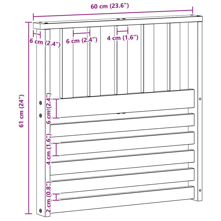 Armstödmodul 2 St Vit 60 X 6 X 61 Cm Massivt Akaciaträ