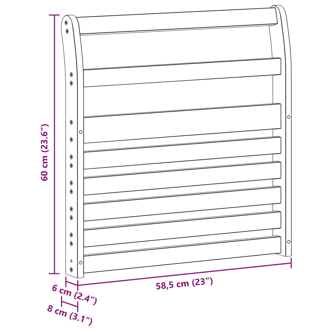 Armstödmodul 2 St Vit 58,5 X 8 X 60 Cm Massivt Akaciaträ