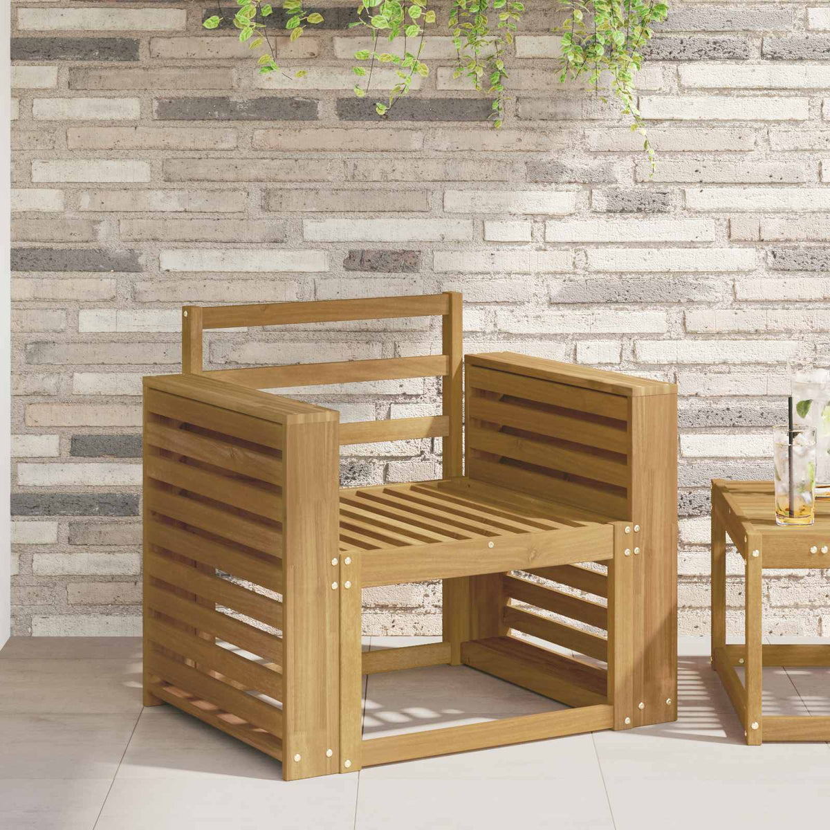 Armstödmodul 2 St Vit 58,5 X 10 X 61 Cm Massivt Akaciaträ