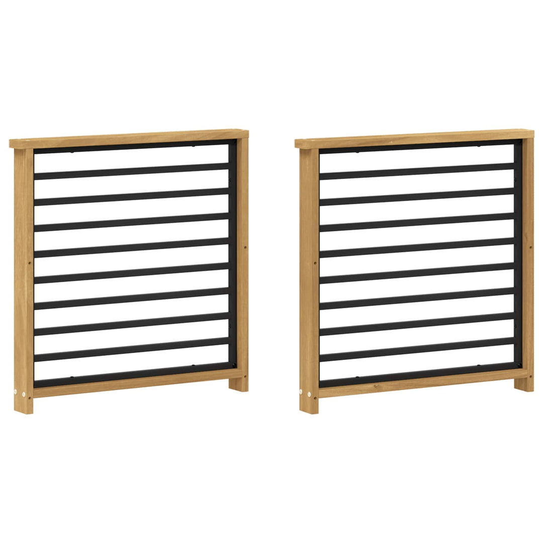 Armstödmodul 2 St Vit 60 X 6 X 61 Cm Massivt Akaciaträ