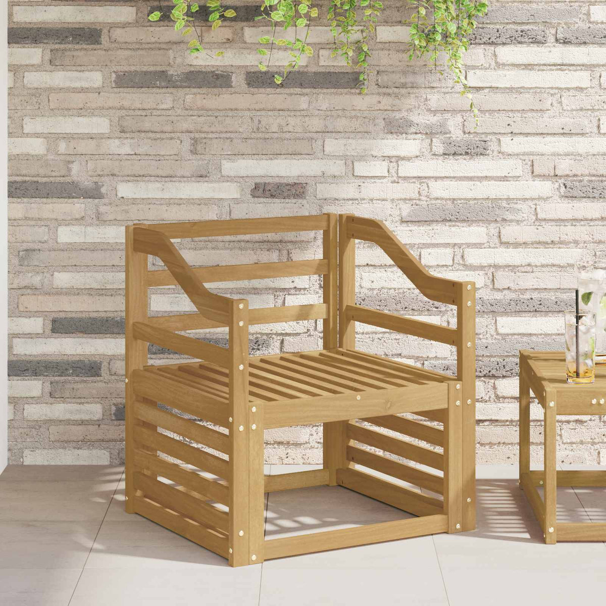 Armstödmodul 2 St Vit 59 X 4 X 73 Cm Massivt Akaciaträ