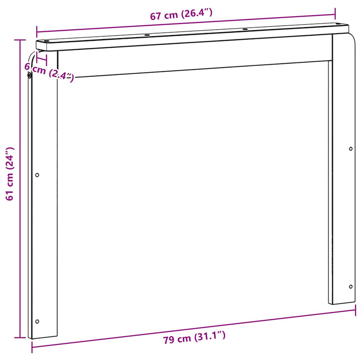 Armstödmodul 2 St Vit 79 X 6 X 61 Cm Massivt Akaciaträ