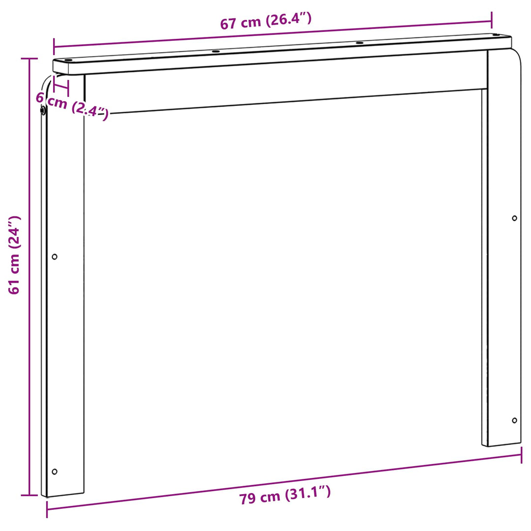Armstödmodul 2 St Vit 79 X 6 X 61 Cm Massivt Akaciaträ