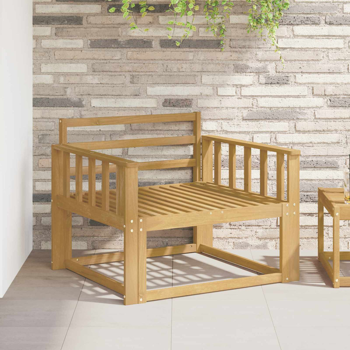 Modul För Armstöd 2 St Vit 80 X 6 X 61 Cm Massivt Akaciaträ