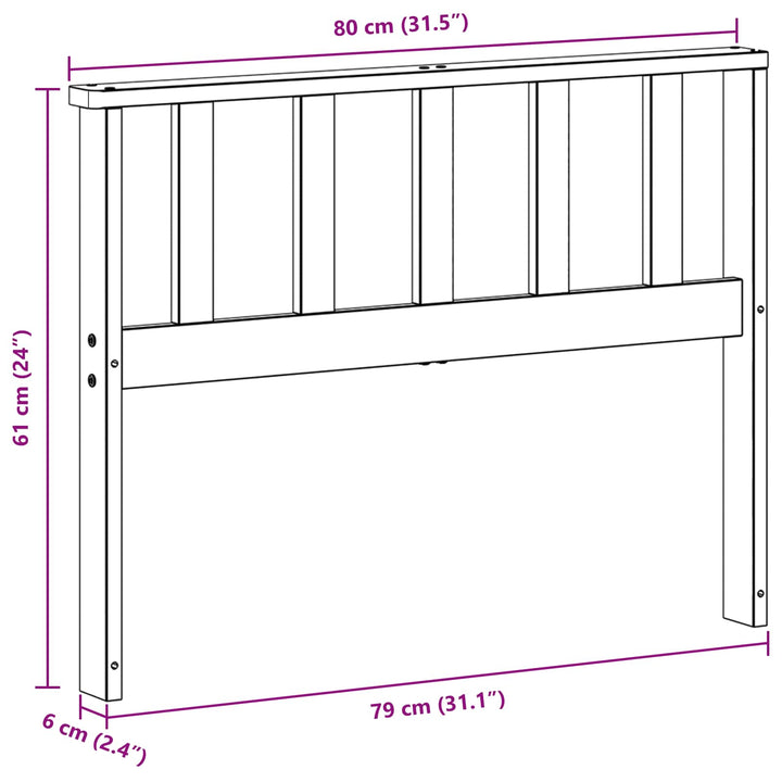 Modul För Armstöd 2 St Vit 80 X 6 X 61 Cm Massivt Akaciaträ