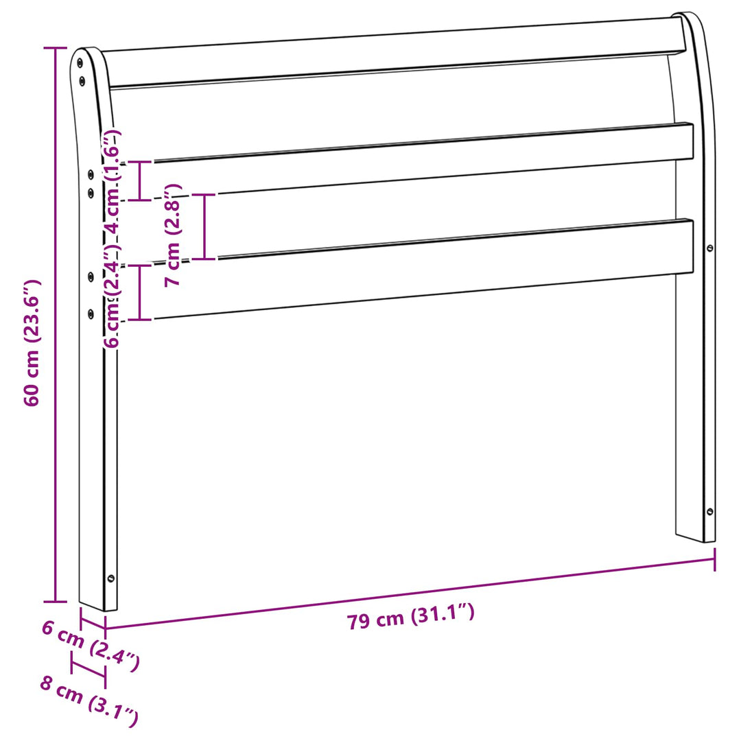 Armstödmodul 2 St Vit 78,5 X 8,5 X 60 Cm Massivt Akaciaträ