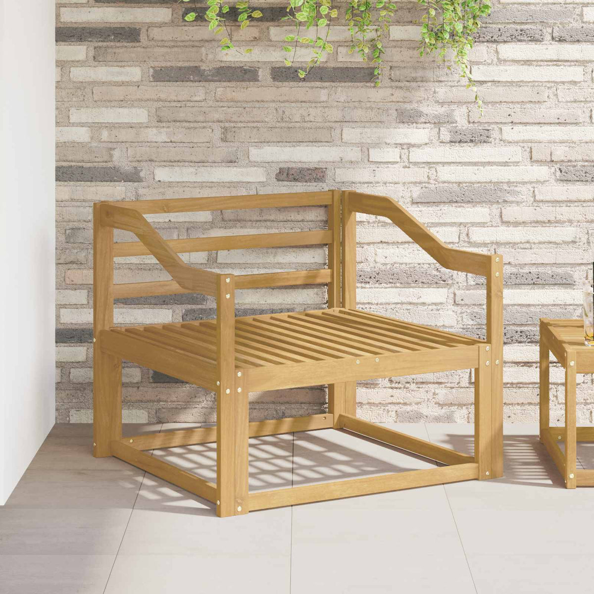 Armstödmodul 2 St Vit 79 X 4 X 73 Cm Massivt Akaciaträ