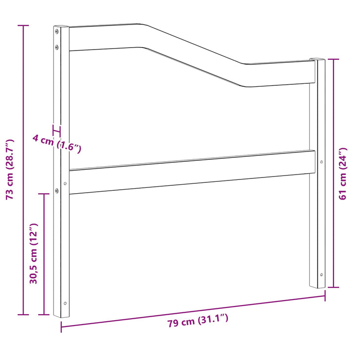 Armstödmodul 2 St Vit 79 X 4 X 73 Cm Massivt Akaciaträ