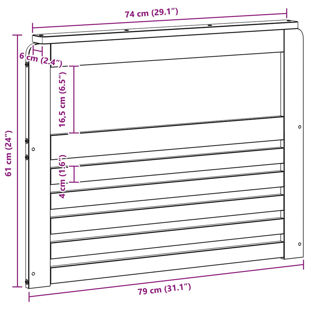 Armstödmodul 2 St Vit 79 X 6 X 61 Cm Massivt Akaciaträ