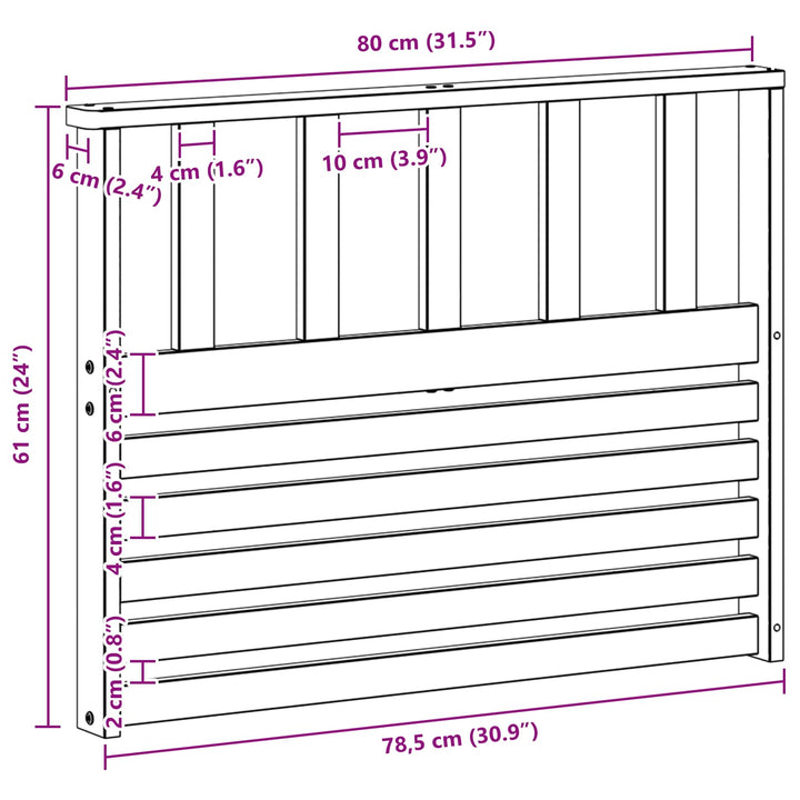 Armstödmodul 2 St Vit 80 X 6 X 61 Cm Massivt Akaciaträ