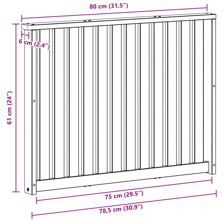 Armstödmodul 2 St Vit 80 X 6 X 61 Cm Massivt Akaciaträ
