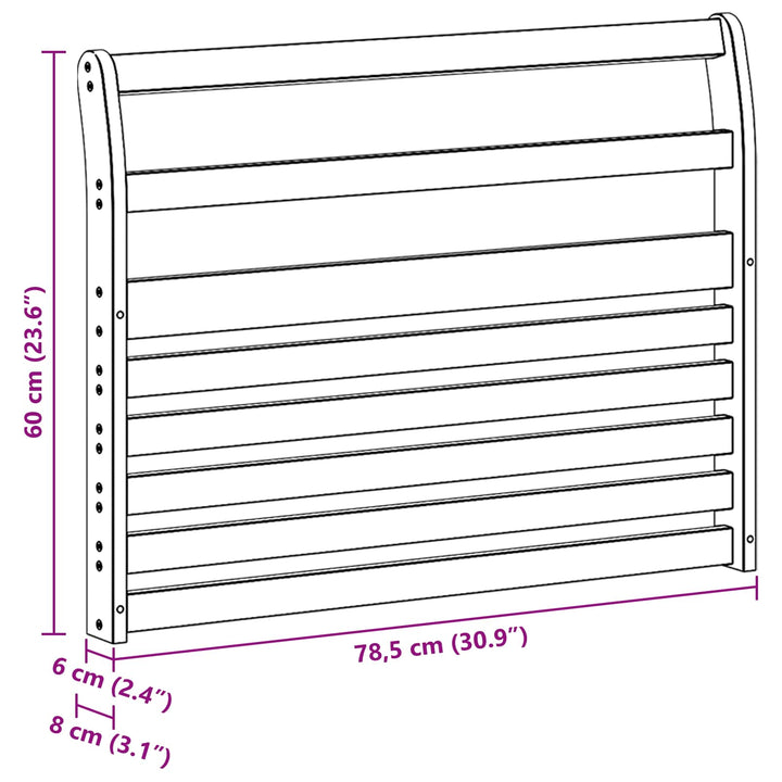 Armstödmodul 2 St Vit 78,5 X 8,5 X 60 Cm Massivt Akaciaträ