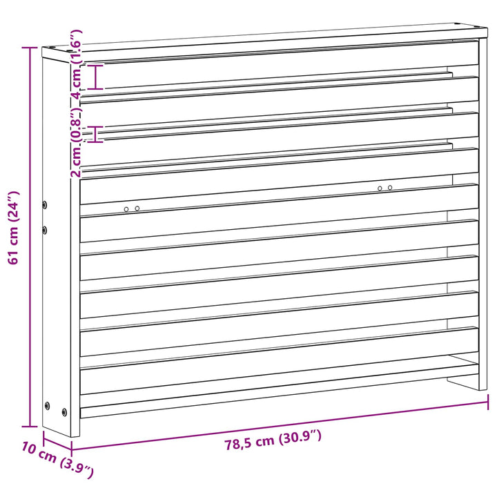 Armstödmodul 2 St Vit 78,5 X 10 X 61 Cm Massivt Akaciaträ