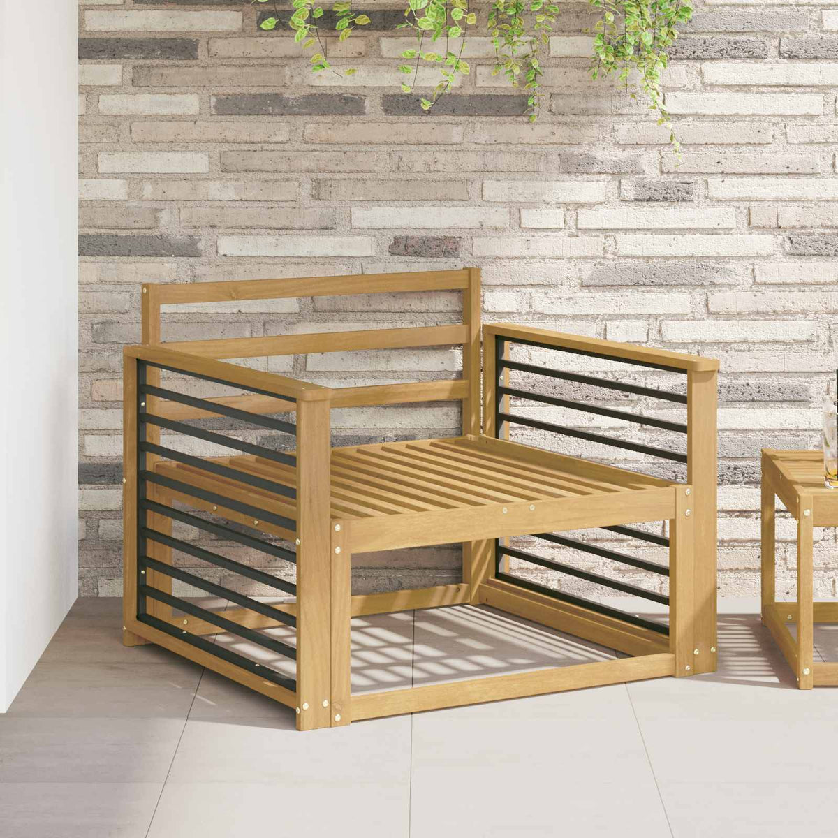 Armstödmodul 2 St Vit 80 X 6 X 61 Cm Massivt Akaciaträ