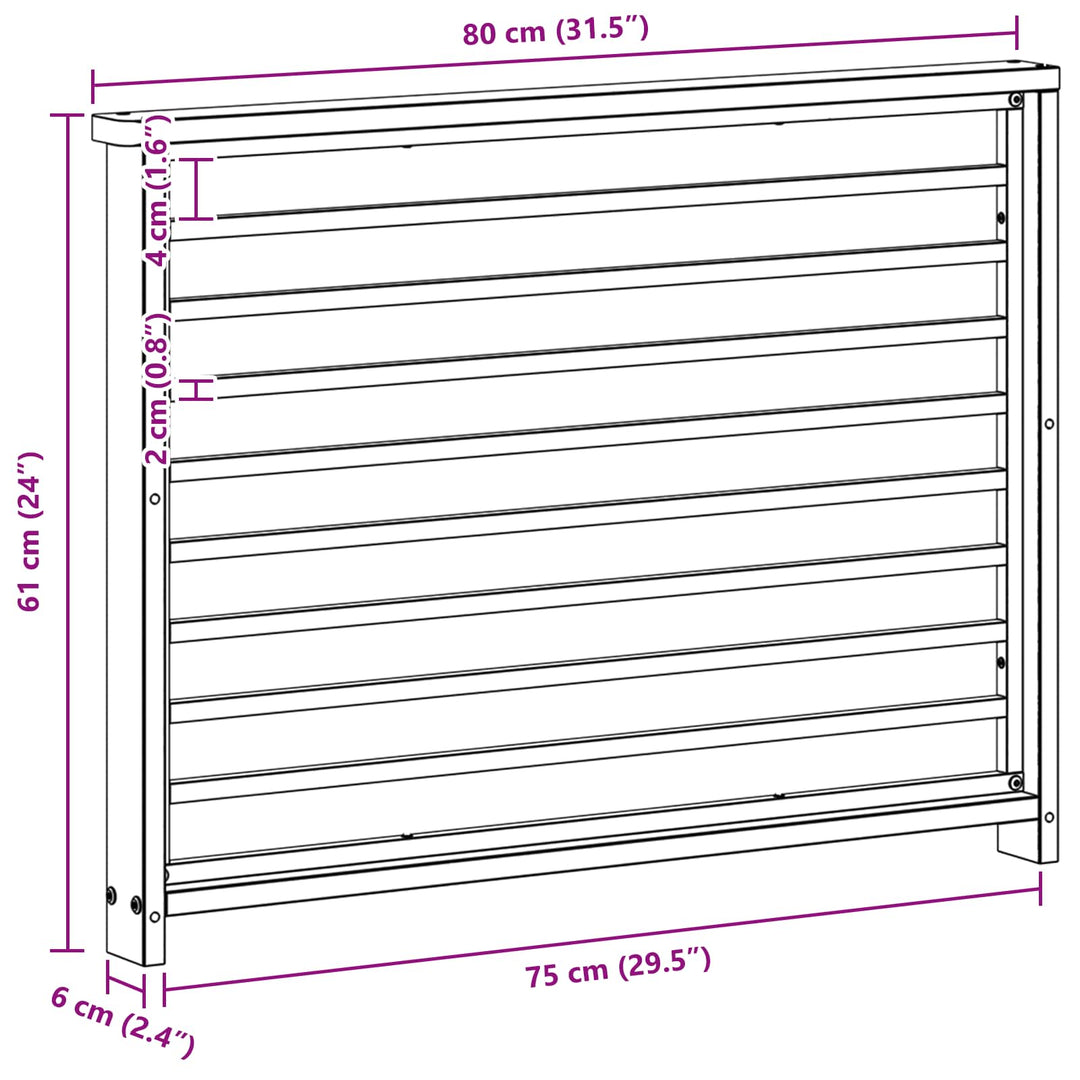 Armstödmodul 2 St Vit 80 X 6 X 61 Cm Massivt Akaciaträ