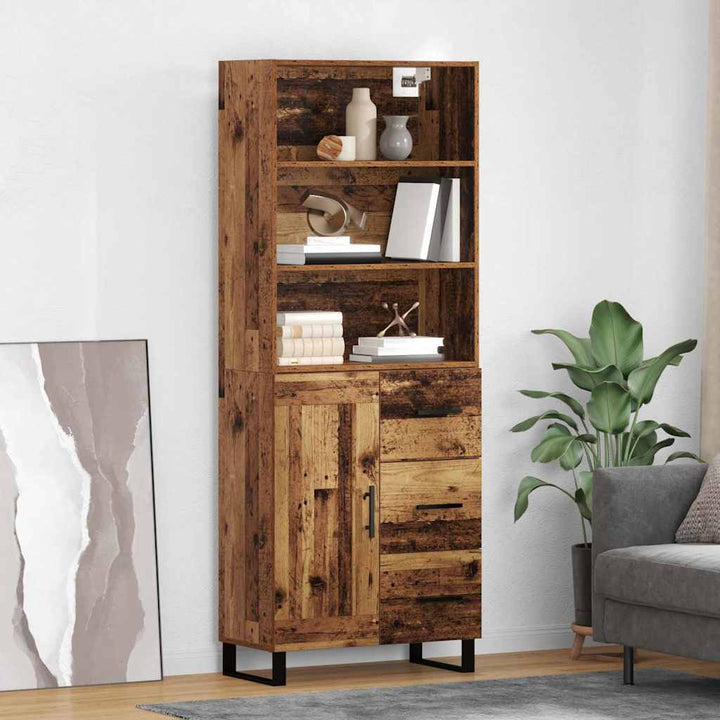 Högskåp Sonoma-Ek 69,5X34X180 Cm Konstruerat Trä
