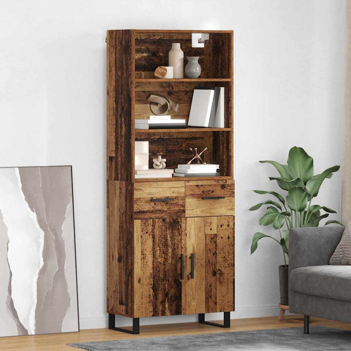 Högskåp Sonoma-Ek 69,5X34X180 Cm Konstruerat Trä