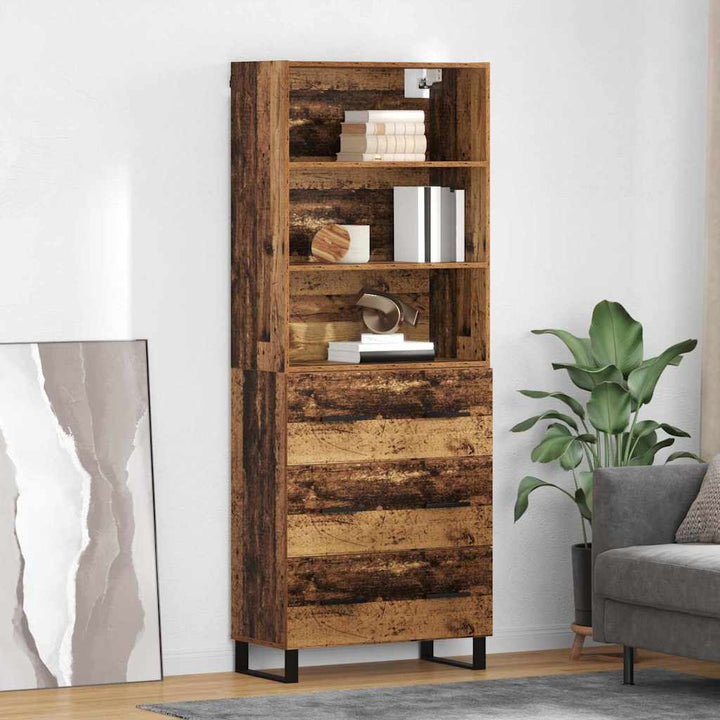 Högskåp Sonoma-Ek 69,5X34X180 Cm Konstruerat Trä