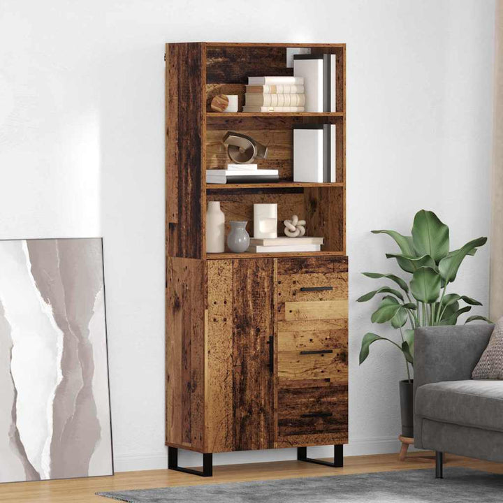 Högskåp Sonoma-Ek 69,5X34X180 Cm Konstruerat Trä