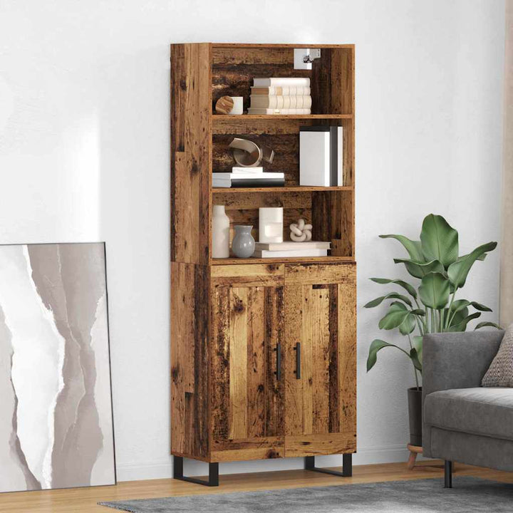 Högskåp Sonoma-Ek 69,5X34X180 Cm Konstruerat Trä