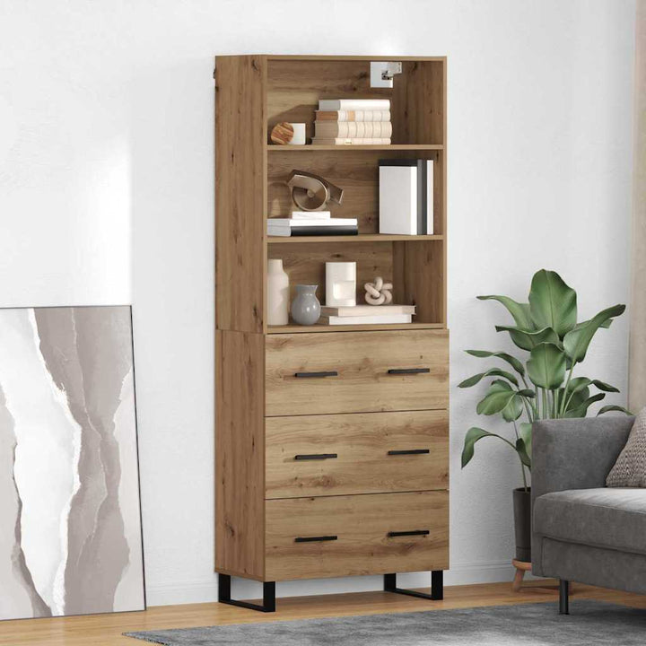 Högskåp Sonoma-Ek 69,5X34X180 Cm Konstruerat Trä