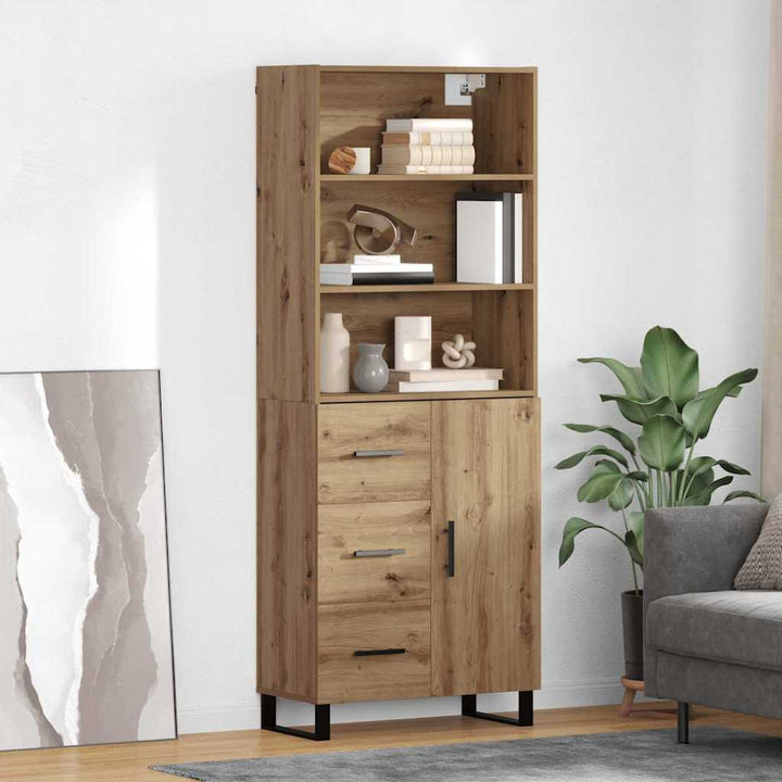Högskåp Sonoma-Ek 69,5X34X180 Cm Konstruerat Trä
