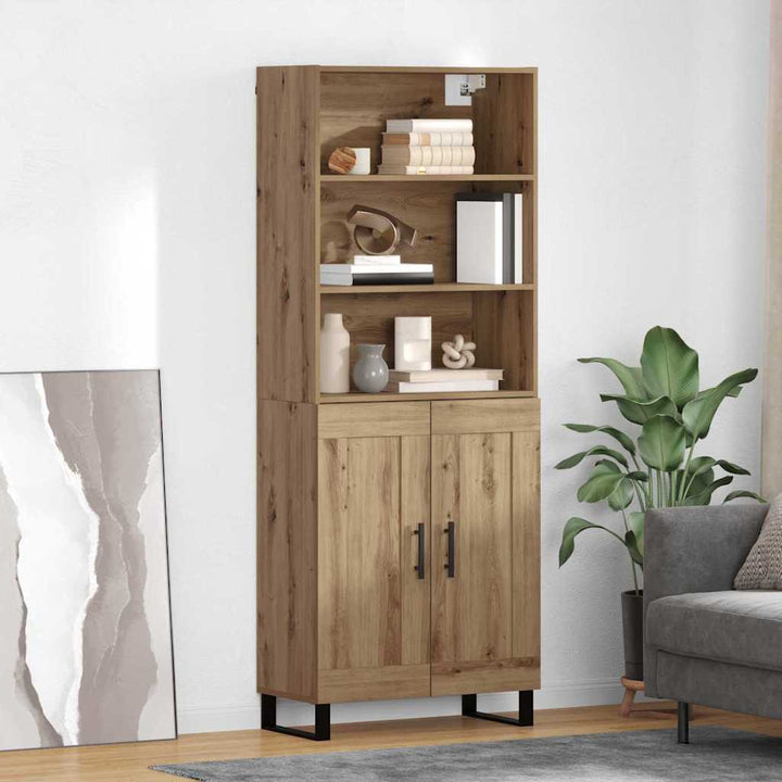 Högskåp Sonoma-Ek 69,5X34X180 Cm Konstruerat Trä