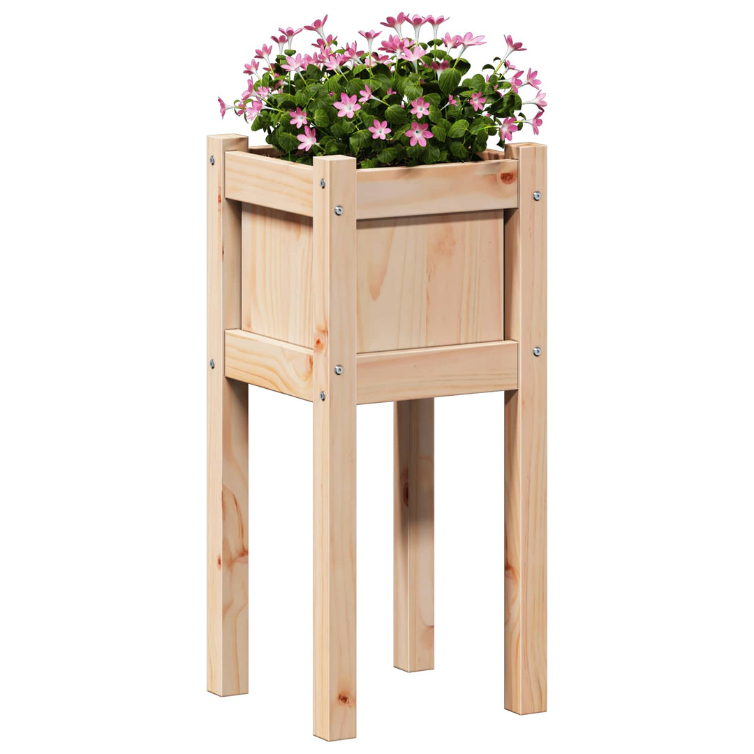 Trädgårdsplanterare Natur 31 X 31 X 70 Cm Massiv Furu