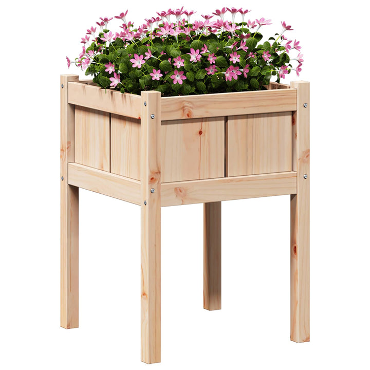 Trädgårdsplanterare Natur 50 X 50 X 70 Cm Massiv Furu