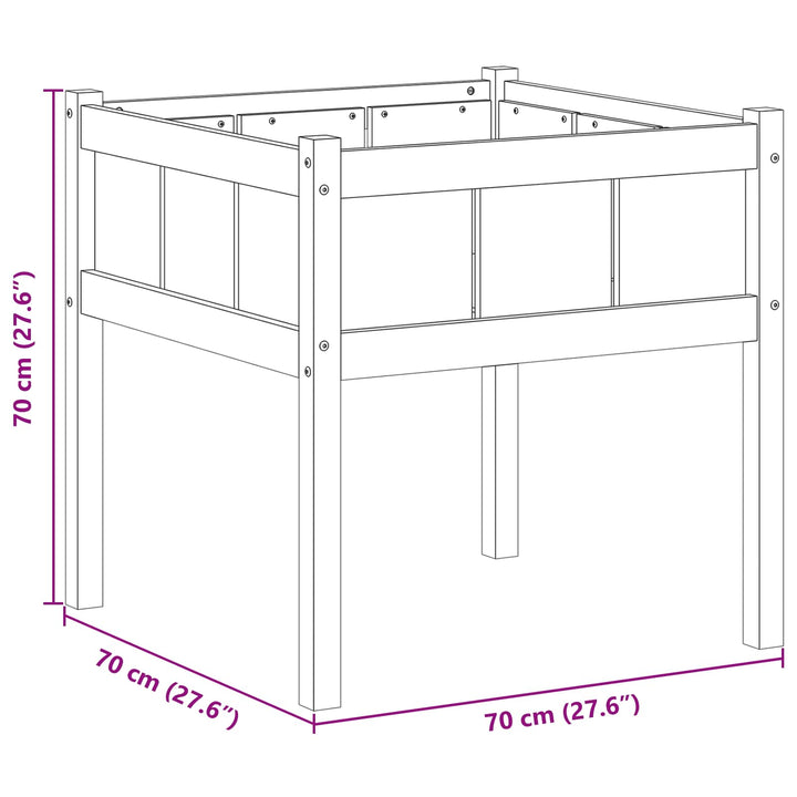 Trädgårdsplanterare Natur 70 X 70 X 70 Cm Massiv Furu