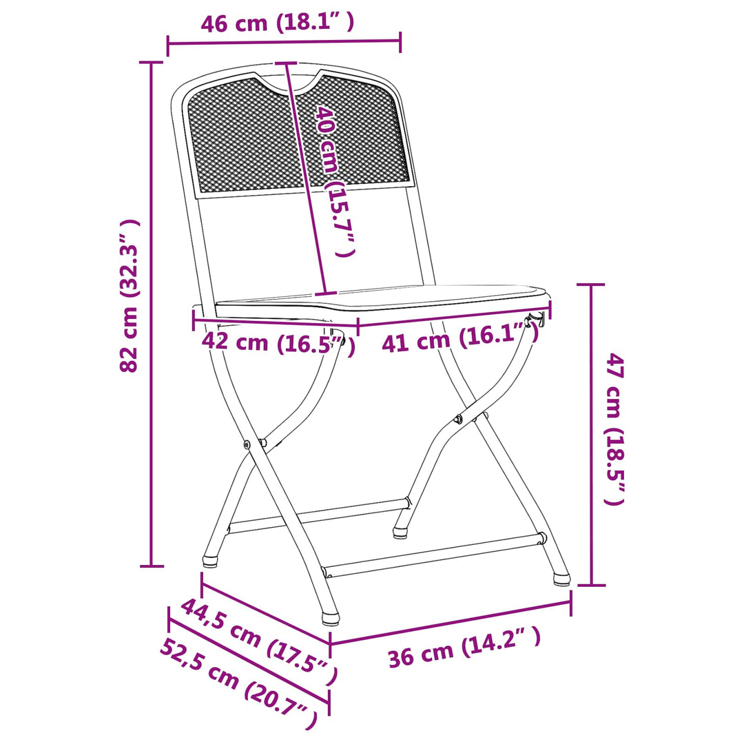 Trädgårdsstolar 2 Pcs Antracit 52,5 X 46 X 82 Cm Järn