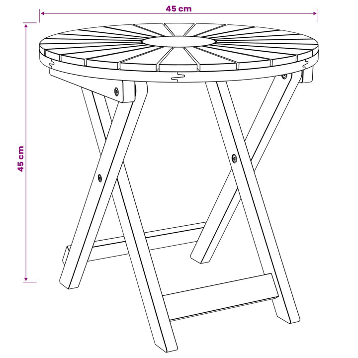 Bistrobord Naturlig Ø45 X 45 Cm Massivt Akaciaträ